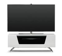 chroma small high gloss tv stand with steel frame in white