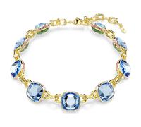 Chroma Tennis necklace, Cushion cut, Multicoloured, 18K gold finish