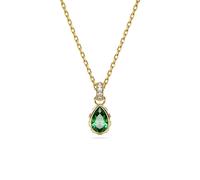 Chroma Yellow Gold Coloured Green Crystal Pendant Necklace