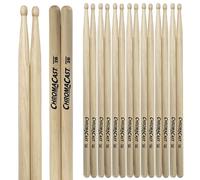 ChromaCast 2B USA Made Hickory Drumsticks 8 Pair - Wood Tipped - Perfect for Beginner, Intermediate and Professional Drummers - Real American Hickory Wood