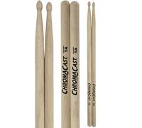 ChromaCast 5A USA Made Hickory Drumsticks Pair - Wood Tipped - Drum Sticks Tour Tested by Pro Drummers - Real American Hickory Wood
