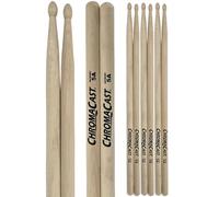 ChromaCast 5A USA Made Hickory Drumsticks Pair - Wood Tipped - Drum Sticks Tour Tested by Pro Drummers - Real American Hickory Wood
