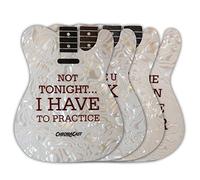 ChromaCast CC-COAST-T-4PK Tele Guitar Body Style Shaped Drink Coasters, 4-Pack