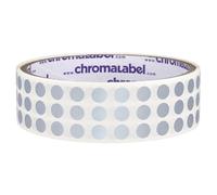 ChromaLabel 1/4 Inch Circle Sticker Labels, High Visibility Permanent Colored Dot Stickers, Round Color Coding Labels - 1000 Sticky Dots per Roll, Metallic Silver Stickers