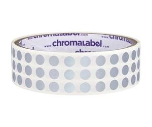 ChromaLabel 1/4 Inch Circle Sticker Labels, High Visibility Permanent Colored Dot Stickers, Round Color Coding Labels - 1000 Sticky Dots per Roll, Metallic Silver Stickers