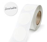 ChromaLabel 1 Inch Round Blank Dissolvable Labels, Writable Food Prep Labels for Containers, Canning Jars, Mason Jar Lids, Food Rotation, 500/Roll, Made in USA
