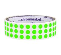ChromaLabel 6.35mm (1/4 Inch) Round Permanent Color-Code Dot Stickers, 1000 per Roll, Fluorescent Green