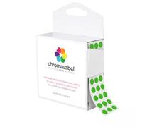ChromaLabel 6.35mm (1/4 Inch) Round Permanent Colour-Code Dot Stickers, 1000 per Dispenser Box, Green
