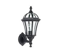 Endon YG-3500 Drayton 1lt Wall Textured black & clear glass 60W E27 GLS (Required)