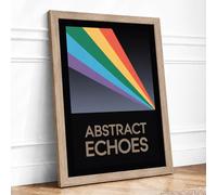 Chromatic Convergence Geometric Framed Wall Art Print A3 (42×29.7cm) Oak, Wall Decor for Living Room, Bedroom, Office & Home, Ready to Hang, Art Gift
