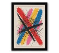 Chromatic Convergence Mid-Century Framed Wall Art Print A2 (59.4×42cm) Black, Wall Decor for Living Room, Bedroom, Office & Home, Ready to Hang, Art Gift