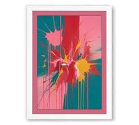 Chromatic Explosion Abstract Framed Wall Art Print A4 (29.7×21cm) White, Wall Decor for Living Room, Bedroom, Office & Home, Ready to Hang, Art Gift