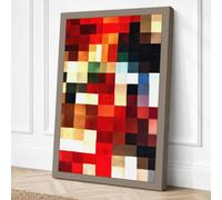 Chromatic Fragments Geometric Canvas Wall Art Print 36x24 Inch