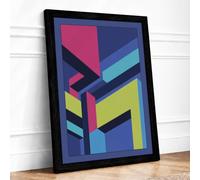 Chromatic Geometry Geometric Framed Wall Art Print A4 (29.7×21cm) Black,