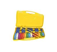 Chromatic Glockenspiel 25 Note & Two Beaters Xylophone in Case Ideal Introduction to Music Harmony Teaching - Metal Phone Xylofo 2 Octaves G5 to G7 (Yellow)