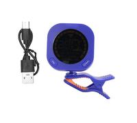 Chromatic Guitar Tuner With Rotating Clip And Color Screen - Rechargeable Clip On Tuner For Guitar Bass Violin Ukulele Featuring 360° Rotation And Precision Tuning (Blue)