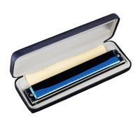 Chromatic Harmonica 24-hole C-key Polyphonic Professional Performance-level Beginner Harmonica(Blue)