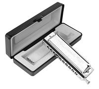 Chromatic Harmonica Professional Grade 10 Hole 40 Tone Key of C Stainless Steel Heavy Duty with Case & Cleaning Cloth for Professional Player,Band,Beginner,Students,Children,Kids