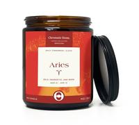 Chromatic Home Zodiac Candle for Women, Aries Birthday Gift, Spicy Cinnamon and Clove Scent, 9oz, 50hr Burn Time