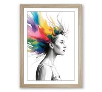 Chromatic Liberation Modern Framed Wall Art Print A2 (59.4×42cm) Oak, Wall Decor for Living Room, Bedroom, Office & Home, Ready to Hang, Art Gift