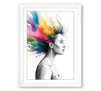 Chromatic Liberation Modern Framed Wall Art Print A2 (59.4×42cm) White, Wall Decor for Living Room, Bedroom, Office & Home, Ready to Hang, Art Gift