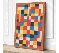 Chromatic Patchwork Geometric Canvas Wall Art Print 24x16 Inch (61 x 41 cm)