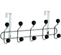 Chrome 10 Hook Over Door Hanger with Plastic Balls (Black)