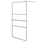 (chrome, 115 x 195 cm/frosted) vidaXL Walk-in Shower Wall Bath Enclosure with Shelf ESG Glass and Aluminium