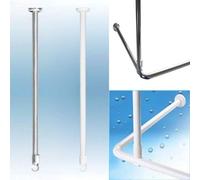 Chrome 120CM extra long ceiling mount support for shower rails that are U shape, L shape 27mm - Can be cut down to size
