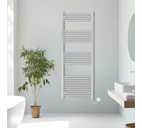 (Chrome, 1600x600mm) Prefilled Electric Straight Heated Towel Rail Radiator Ladder Warmer