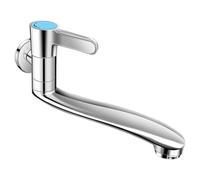 Chrome 18cm Wall-Mounted Brass Faucet Extension for Sink Single Lever Mixer Tap 1/2 Inch Cold Water Swivel Spout Perfect for Kitchen and Bathroom Use