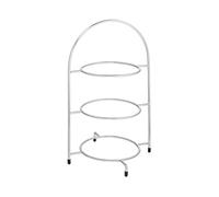Utopia Chrome 3 Tier Cake Plate Stand 16.5inch / 42cm to hold 3x 23cm Plates | Cupcake Stand, Cake Display Stand Silver