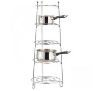 Chrome 5 Tier Kitchen Saucepan Stand Pot Storage Rack Frying Pan Stand Holder Wilsons Direct
