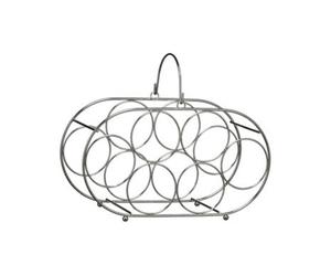 Chrome 6 Bottle Oval Wine Rack | Mako