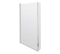 Chrome 6mm Toughened Safety Glass Reversible L-Shaped Bath Screen - Hinged with Fixed Return (BBSCBS7)