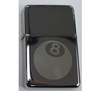 CHROME 8 BALL POOL SNOOKER 295 PERSONALISED STAR PETROL LIGHTER IN GIFT TIN