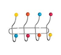 Chrome 8 Hook Hanger Multi Colour Plastic Balls Bedroom Bathroom Home Kitchen