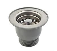 Chrome 85mm Basket Strainer Waste for Belfast Sinks with Overflow Connection and 1 1/2 Thread for Standard Drain Use