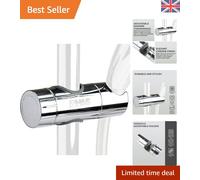 Chrome Adjustable Shower Head Holder - Fits 18mm to 25mm Poles, Elegant Design