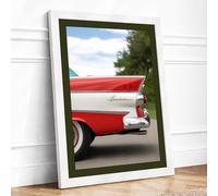 Chrome and Dreams Vintage Framed Wall Art Print A2 (59.4×42cm) White, Wall Decor for Living Room, Bedroom, Office & Home, Ready to Hang, Art Gift
