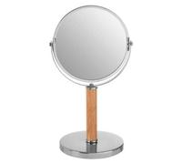 Chrome and Rubberwood Table Mirror | Cassini