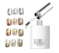 Chrome Base Gel 15ml Soak Off UV/LED Long Lasting Shiny Mirror Finish