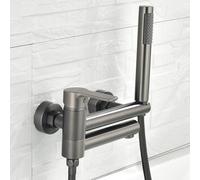 Chrome Bath Mixer Tap with Shower Wall Mounted Brass Faucet 90° Swivel Spout Hot & Cold Water Control Single Handle Bathroom Mixer Shower Durable & Stylish LWX