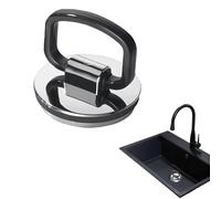 Chrome Bath Plug Replacement, 46mm Universal Kitchen Sink Plug With Handle, Polished ABS Plastic With Rubber Seal for Sinks, Bathtubs, Showers