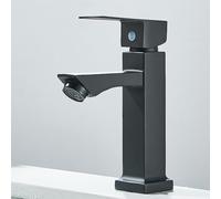 Chrome Bathroom Basin Faucet Single Cold Ceramic Valve Core Deck Installation Water Tap,Matte Black