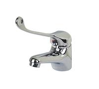 Chrome Bathroom Faucet for Disabled, Waterfall Deck Mounted Single Handle Mixer Tap, Medical Basin Faucet for Safety & Accessibility, Safehappy