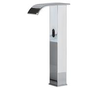 Chrome Bathroom Sensor Faucet - Automatic Infrared Mixer Tap with Waterfall Design, Brass Construction, Modern Sink Fixture, Low Flow Water Saving, Made in China LWX
