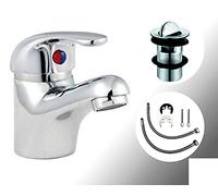 Chrome Bathroom Single Lever Basin Sink Mono Water Mixer Tap swivel Flip top waste