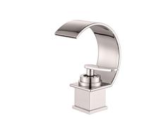 Chrome Bathroom Sink Faucet Contemporary Waterfall Gentle Effluent and Cold Water Mixer Tap Deck Installation(Brushed)
