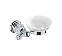 Chrome Bathroom Soap Dish Holder, Silver Crystal Bathroom Hardware